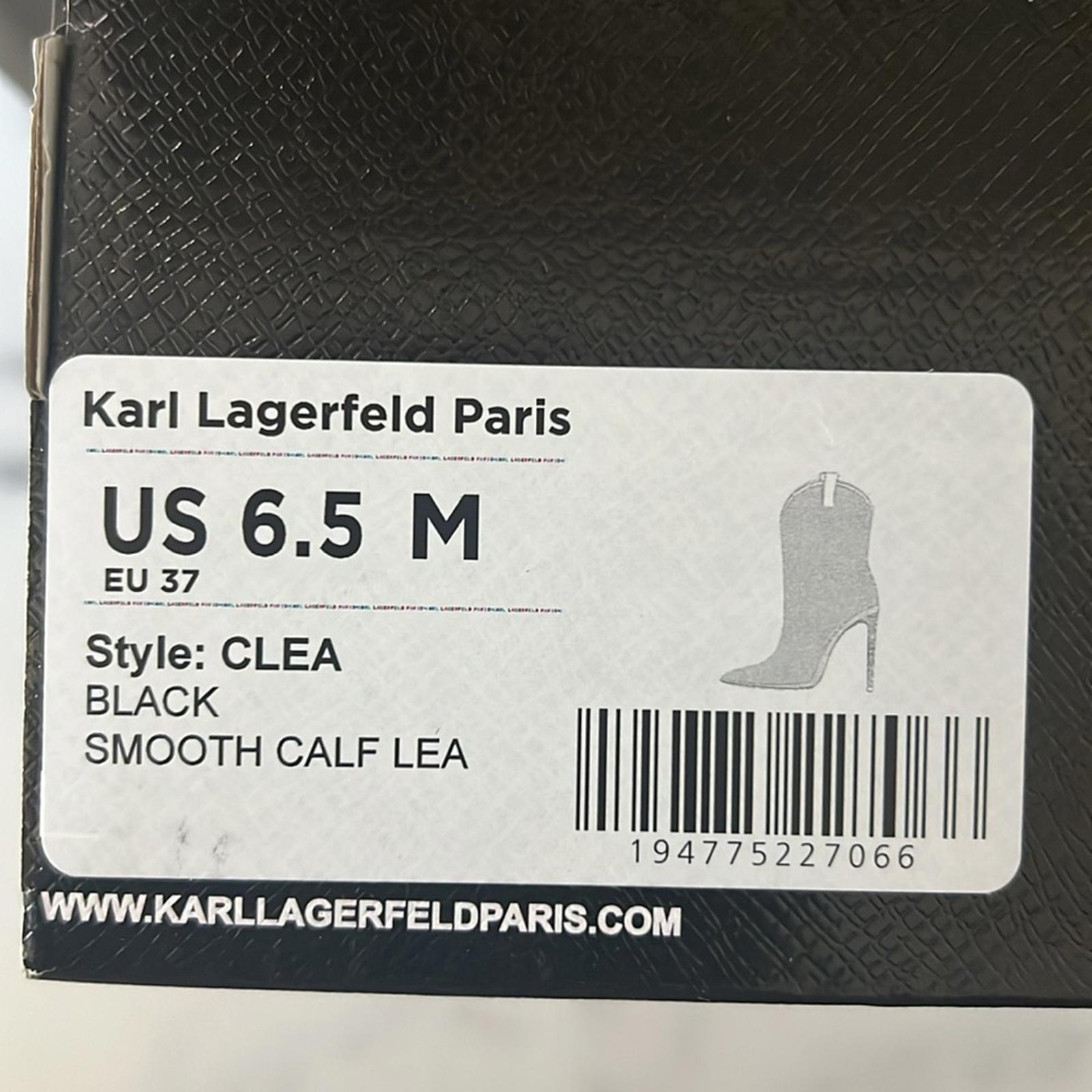 Karl Lagerfeld Paris Clea Stilleto Bootie in Black Size 6.5 New in Box