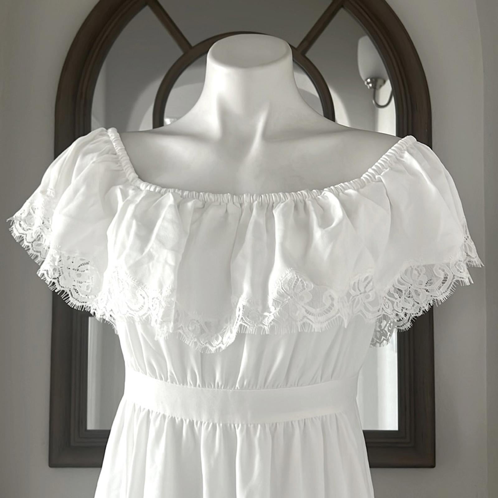 Aqua Off the Shoulder Long Evening Dress in Off-White, Size 10 New w/Tag $348