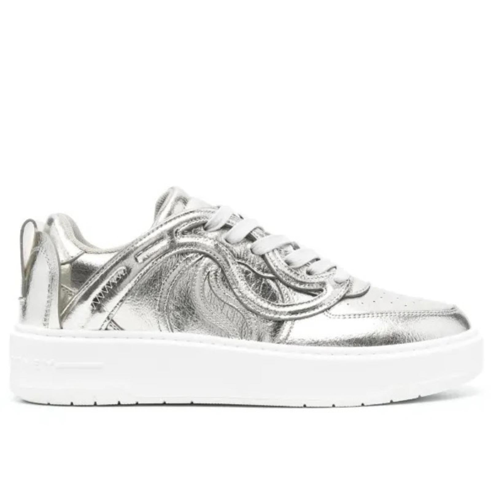 Stella McCartney S-Wave Lace Up Sneakers, Metallic Size 35 NEW w/Dust Bag $830
