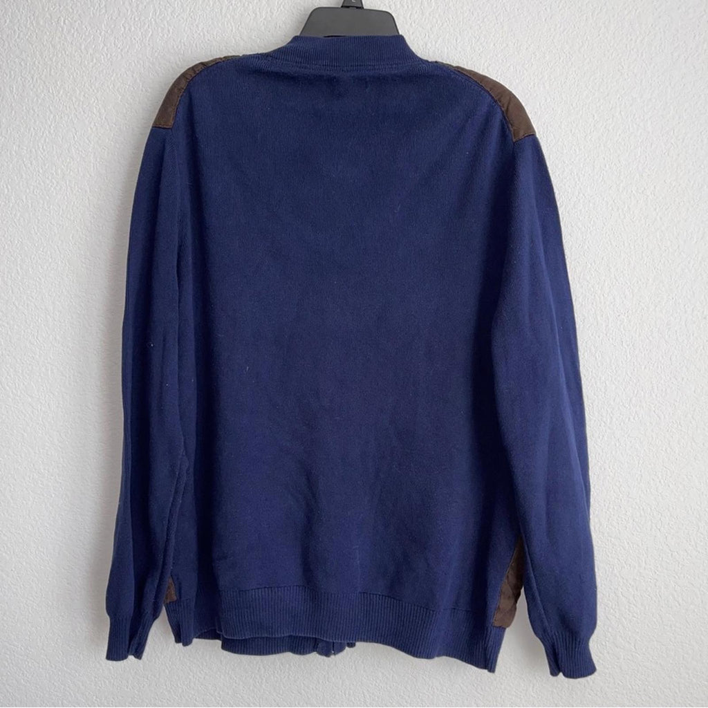 Tasso Elba Zip-Up Lightweight Quilted Coat in Navy/Brown, Size XL EXCELLENT!