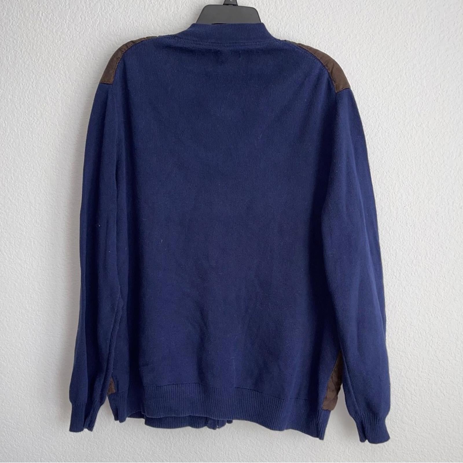 Tasso Elba Zip-Up Lightweight Quilted Coat in Navy/Brown, Size XL EXCELLENT!