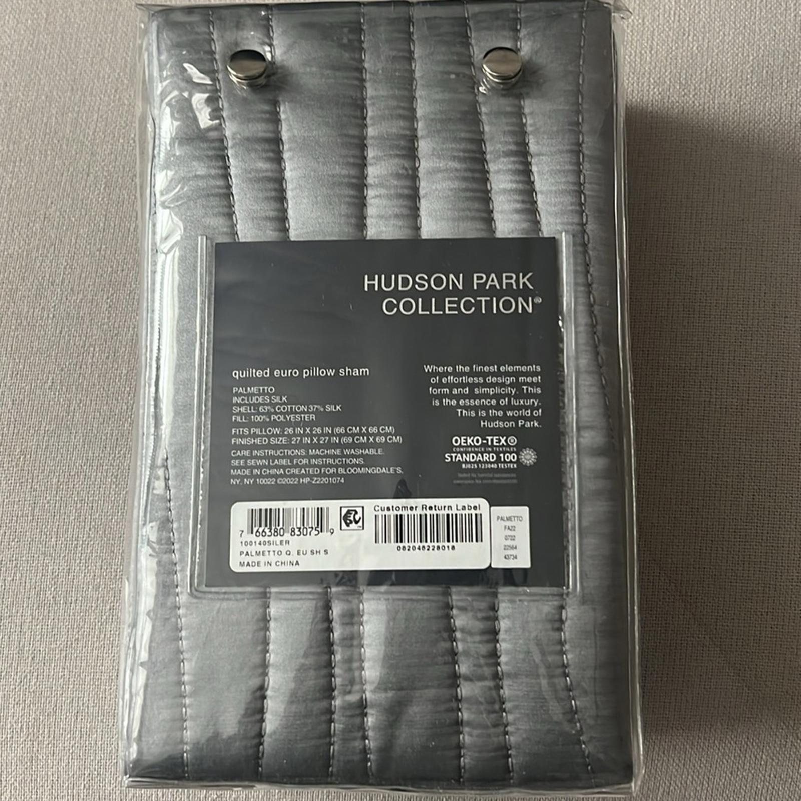 Hudson Park Collection Palmetto Cotton Silk Quilted European Sham NEW w/Tag