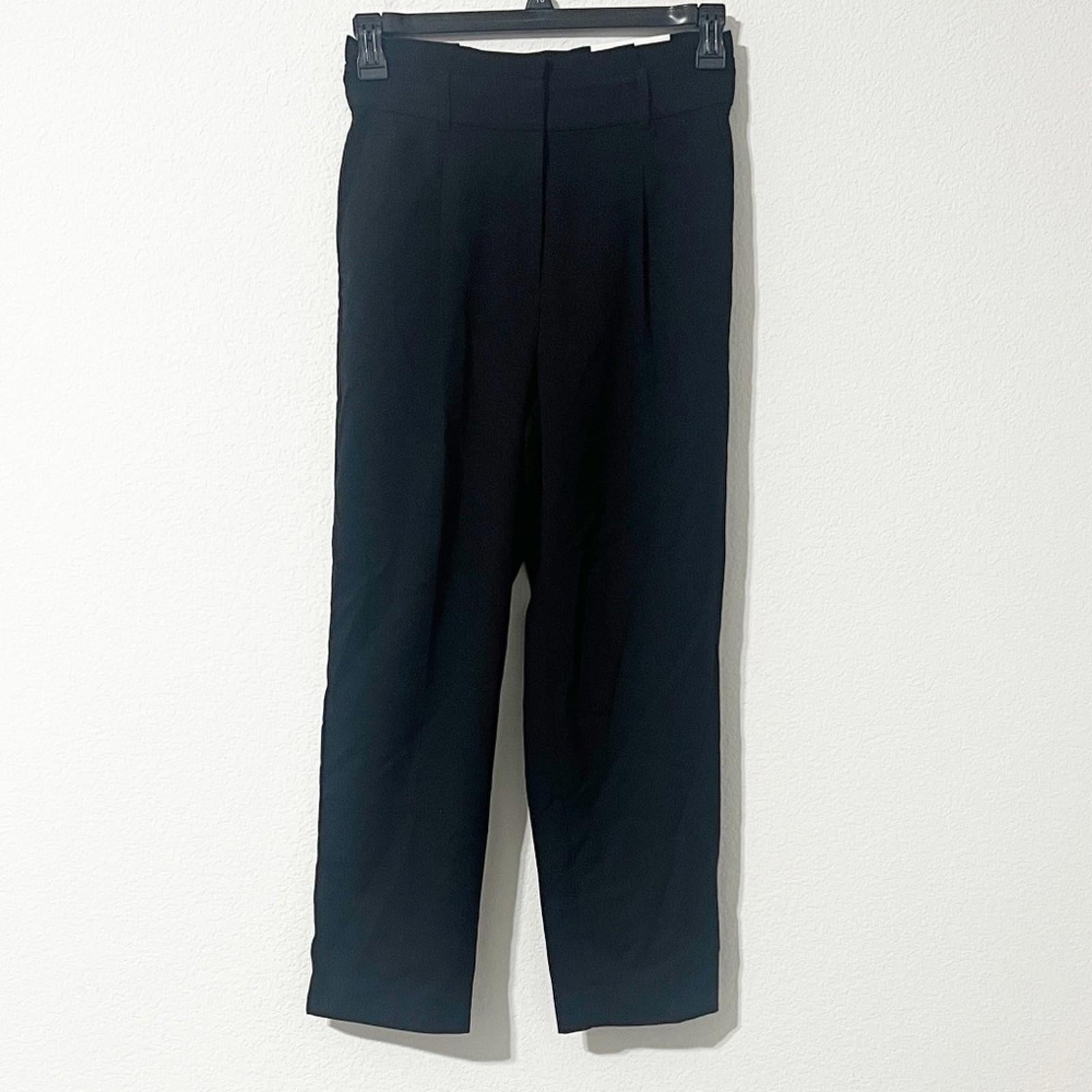 Ann Taylor Paper Bag Waist High-Rise Ankle Pants in Black, Size 2, NEW