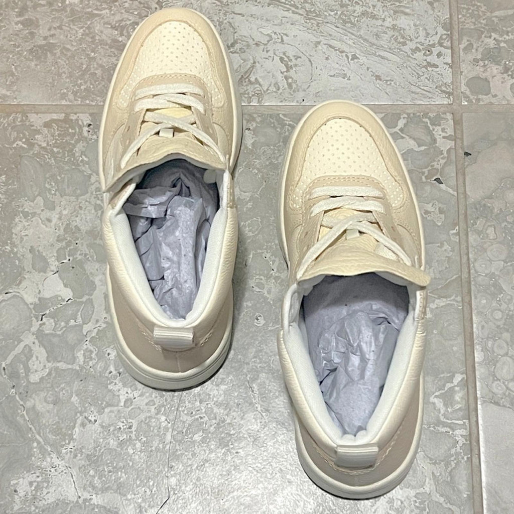 Veja V-15 Chromefree Leather Hi-Top Sneakers in Cashew Pierre, Size 36, NEW