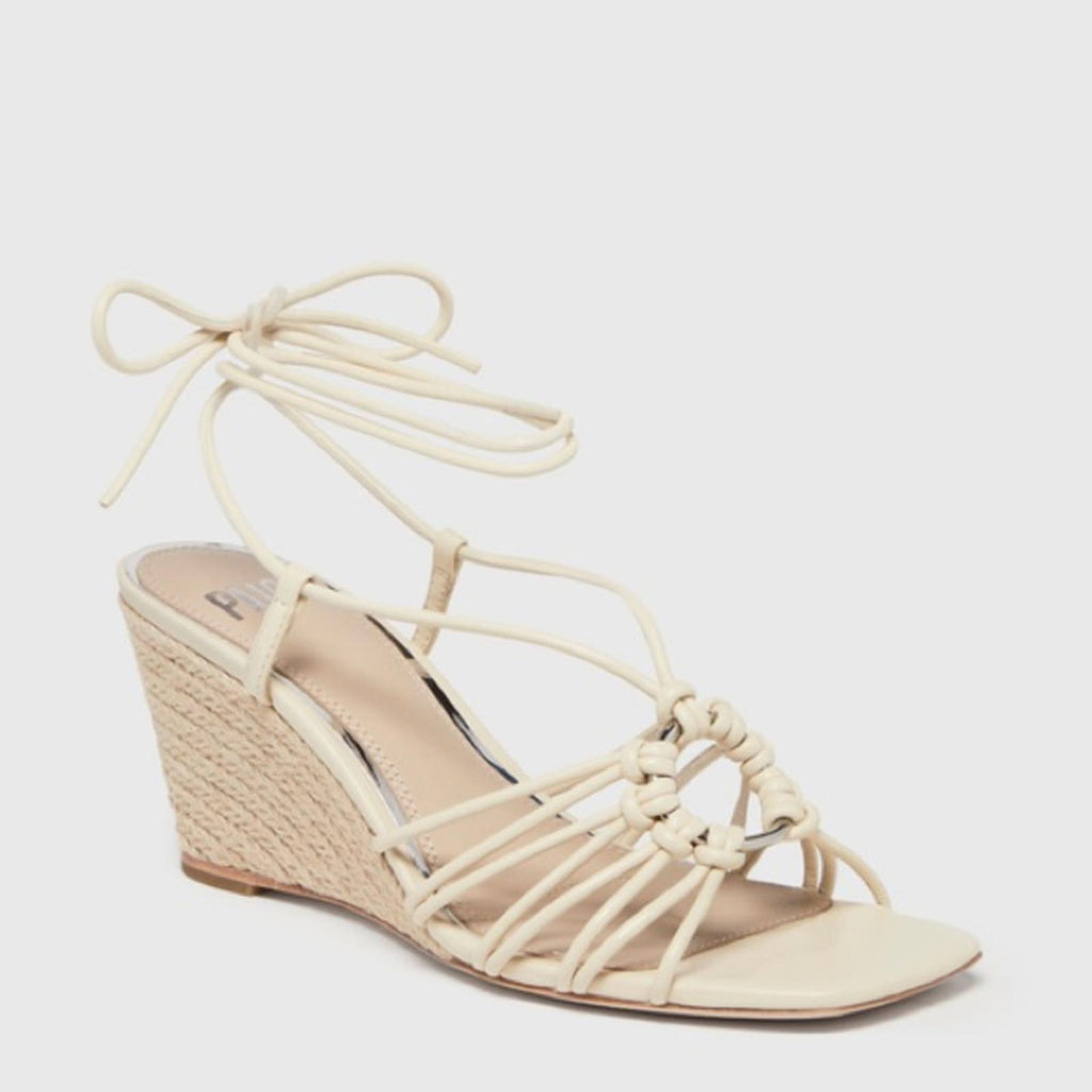 Paige Sierra Wedge Strappy Sandals in Bone, Size 8 NEW w/o Box - Online for $278