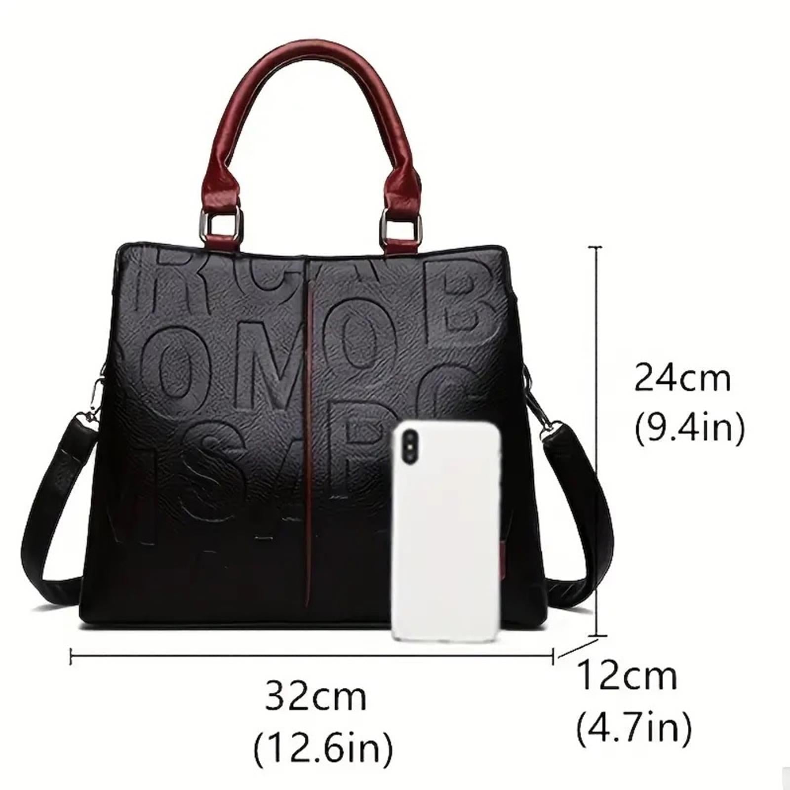 NEW JingPin Piju Faux Leather Bag, Crossbody|Shoulder Bag Black Red New w/o Tag