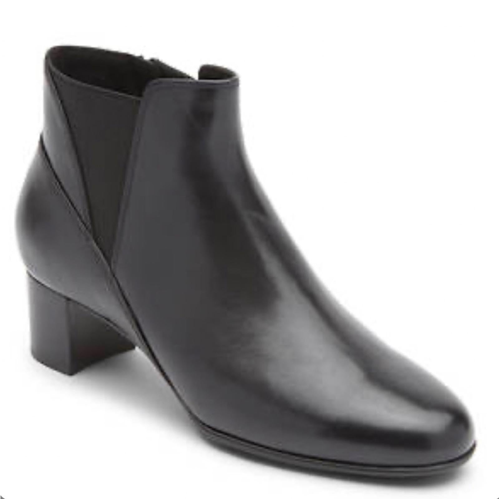 Aravon Rockport Career Dress Chelsea Boots in Black Leather Size 12, New in Box