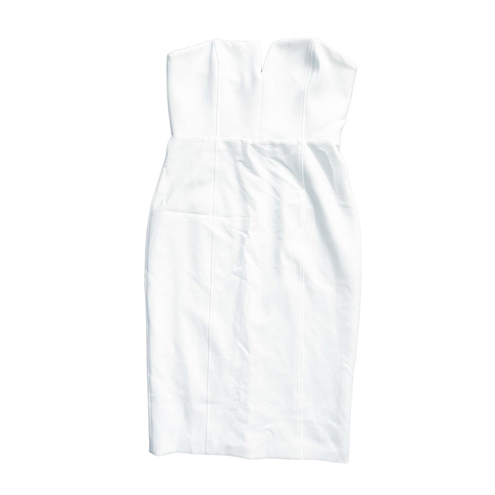 Veronica Beard Nabi WHITE Strapless Midi Dress, Size 14 New w/Tag