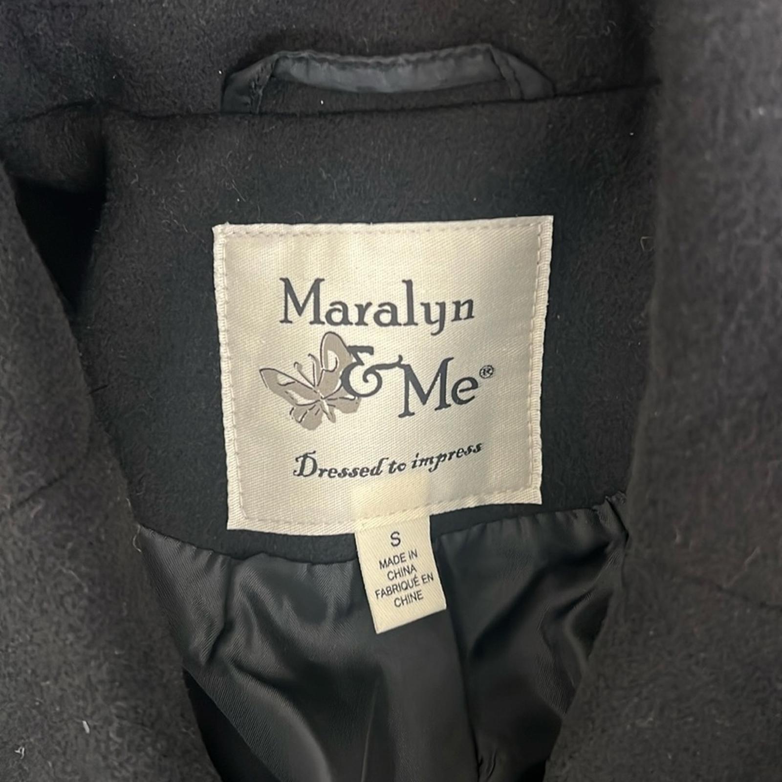 Maralyn & Me Single Breasted Reefer Trench Coat in Black, Size S New w/Tag