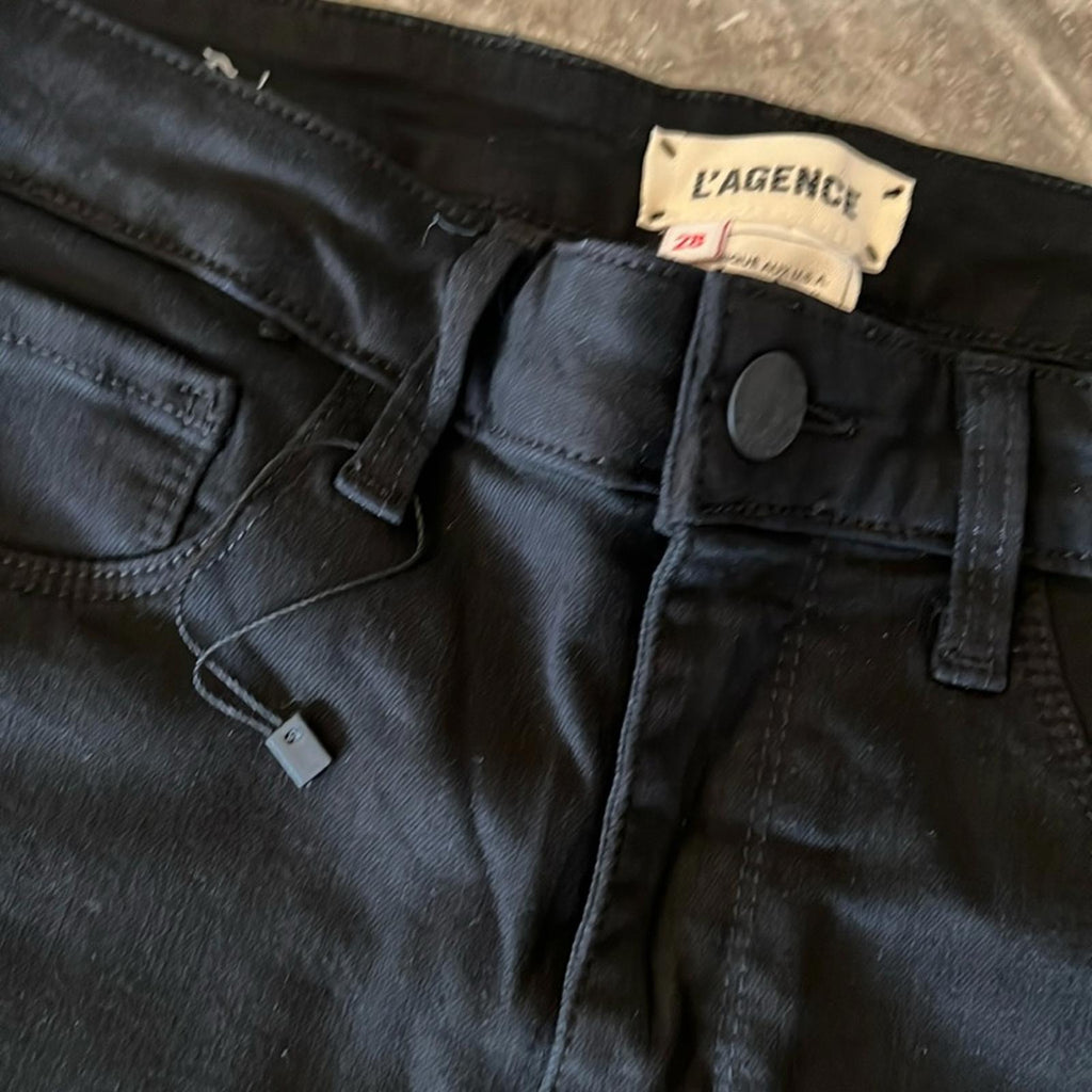 L’Agence Margot Skinny High-Rise Jeans in Black, Size 28 NEW