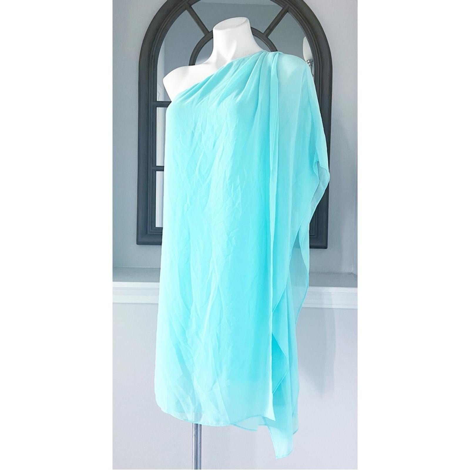 Kobi Halperin Sabrina One Shoulder Dress, Teal Size XS New w/Tag Retail $398