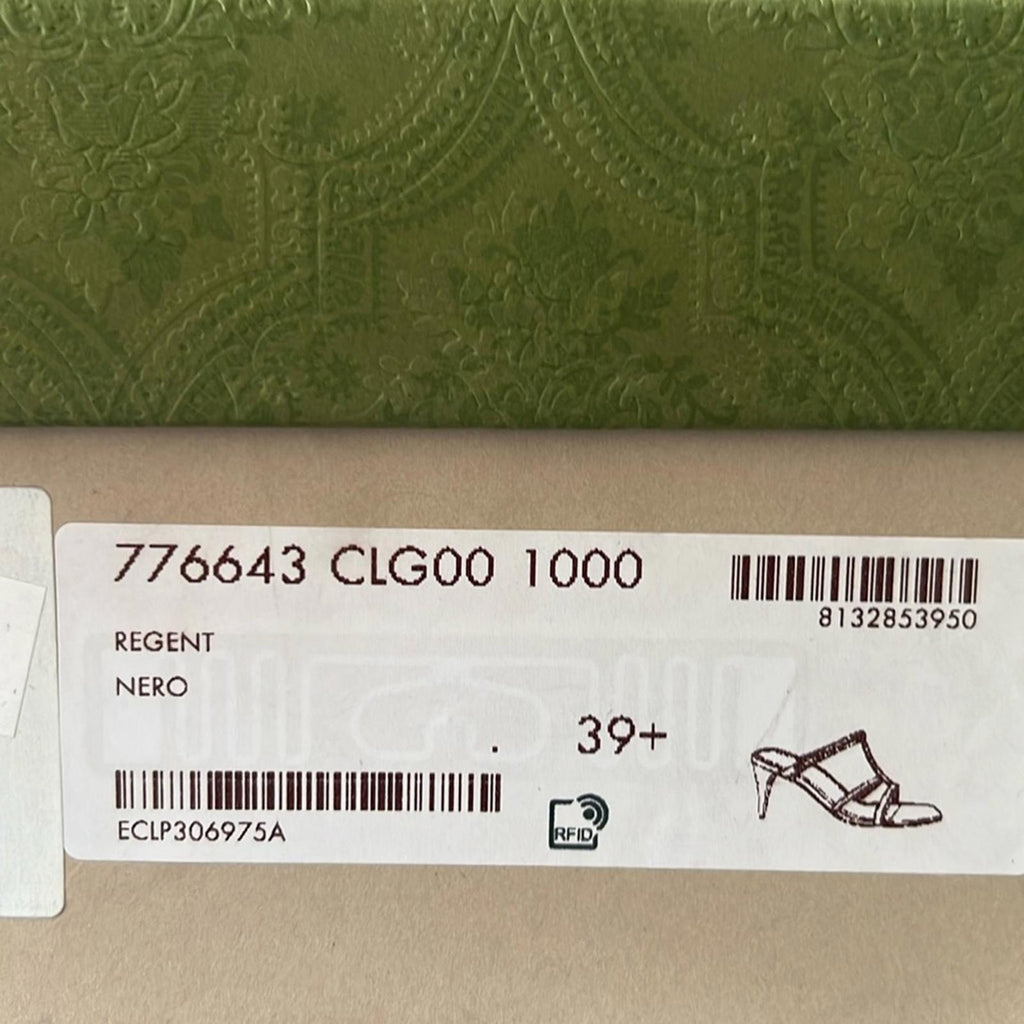 Gucci Divine Horsebit-Detailed Leather Mules 1000 Nero Size 39.5 +DustBags