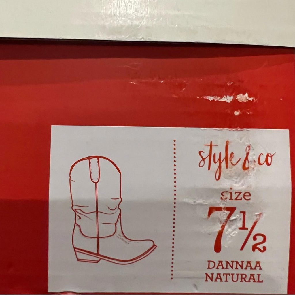 NWT Style & Co. Dannaa Faux Leather Embroidered Cowboy, Western Boots Size 7.5
