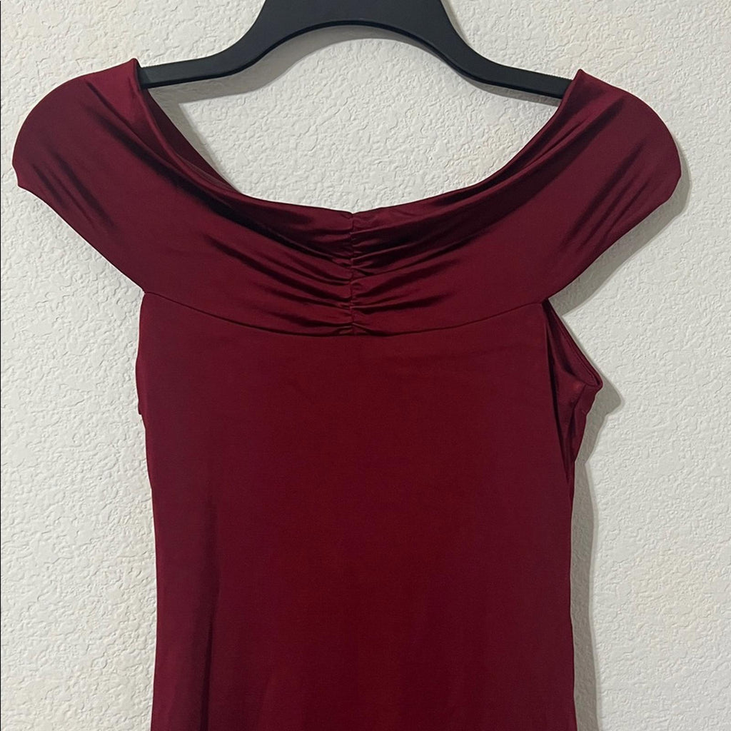 Et Ochs Everly Off-The-Shoulder Midi Dress in Crimson Red, NWT, Size 4