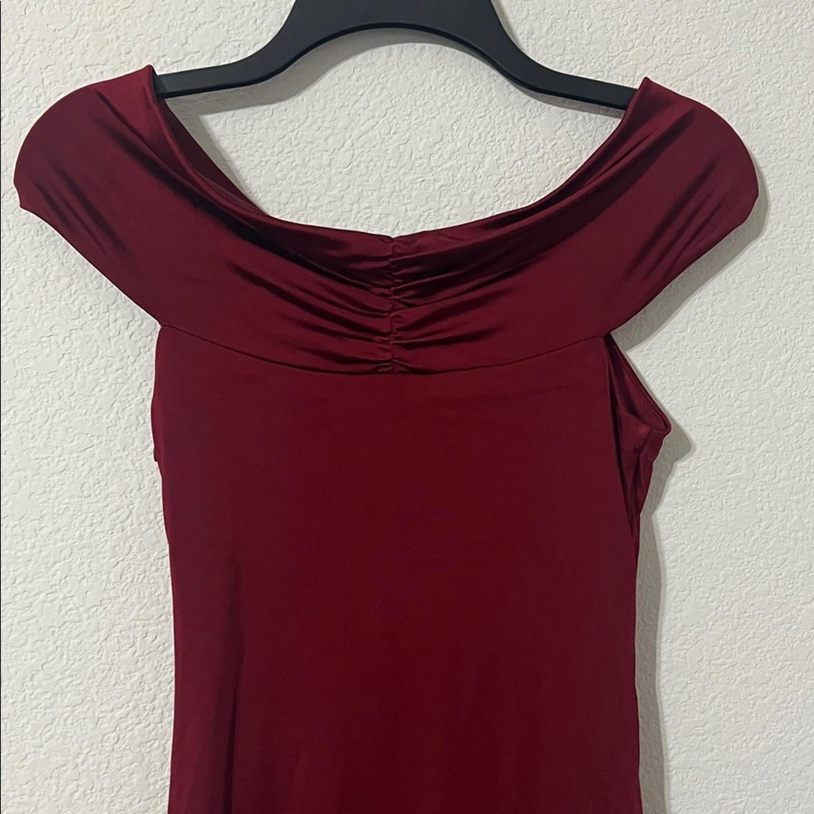 Et Ochs Everly Off-The-Shoulder Midi Dress in Crimson Red, NWT, Size 4