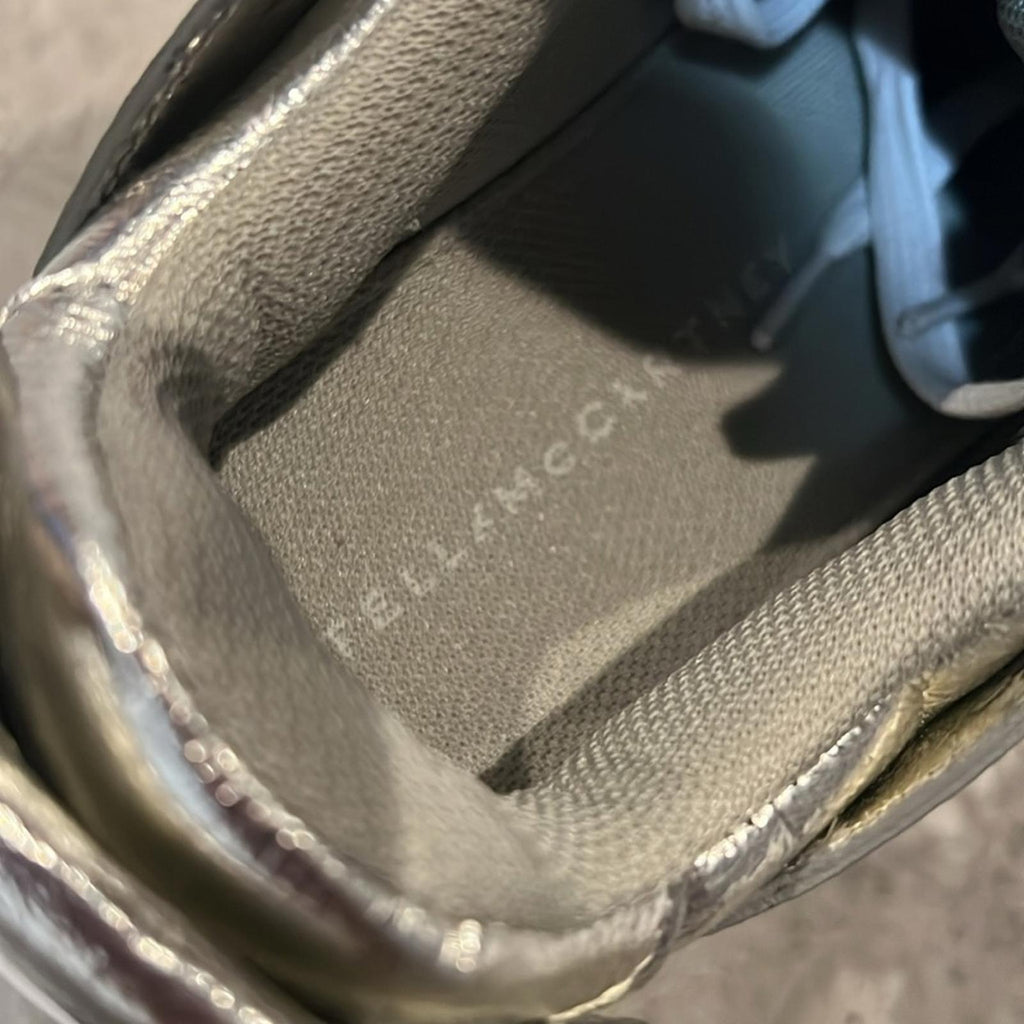 Stella McCartney S-Wave Lace Up Sneakers, Metallic Size 35 NEW w/Dust Bag $830