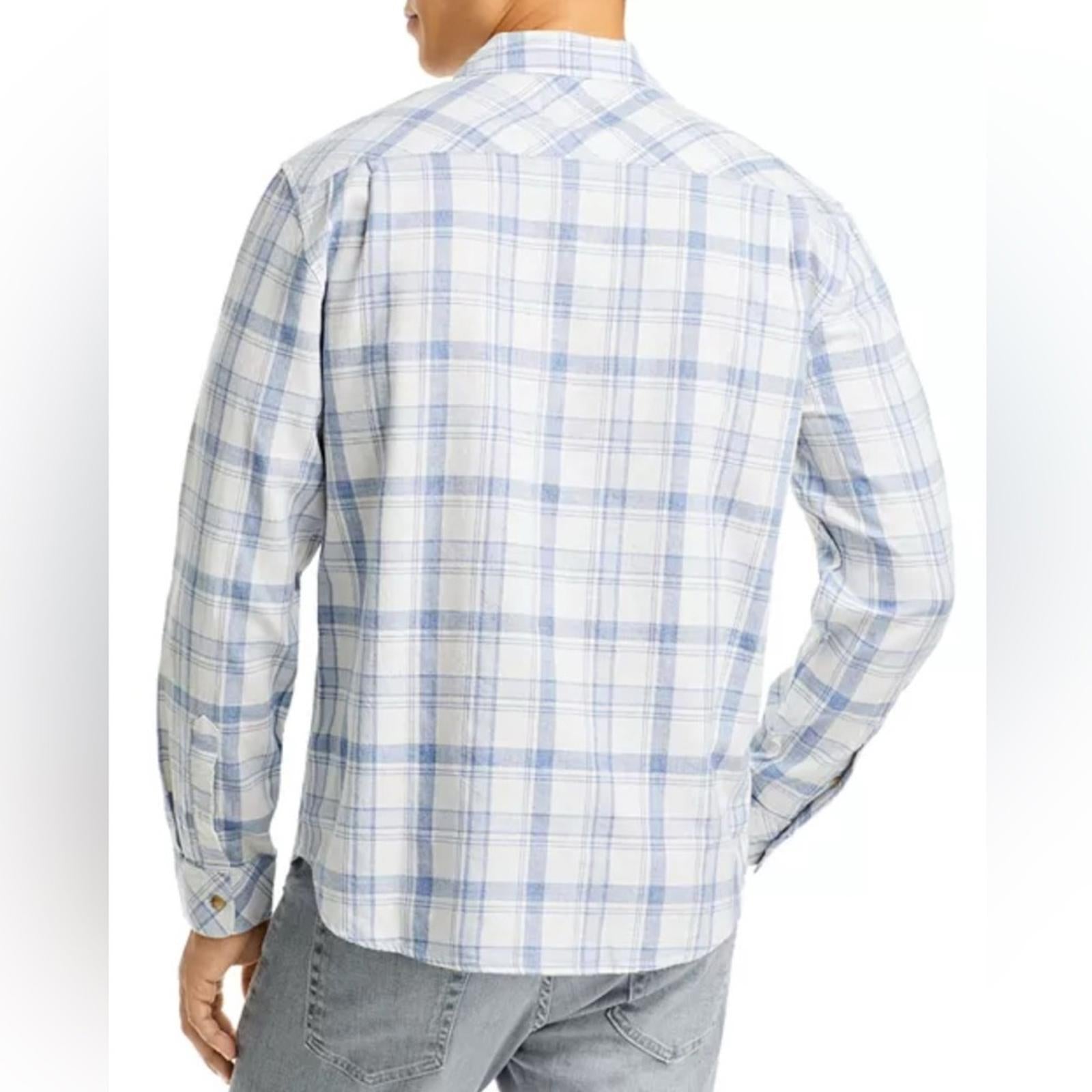 Rails Wyatt Plaid Shirt in White Denim Heather, Size M NEW w/Tag $148
