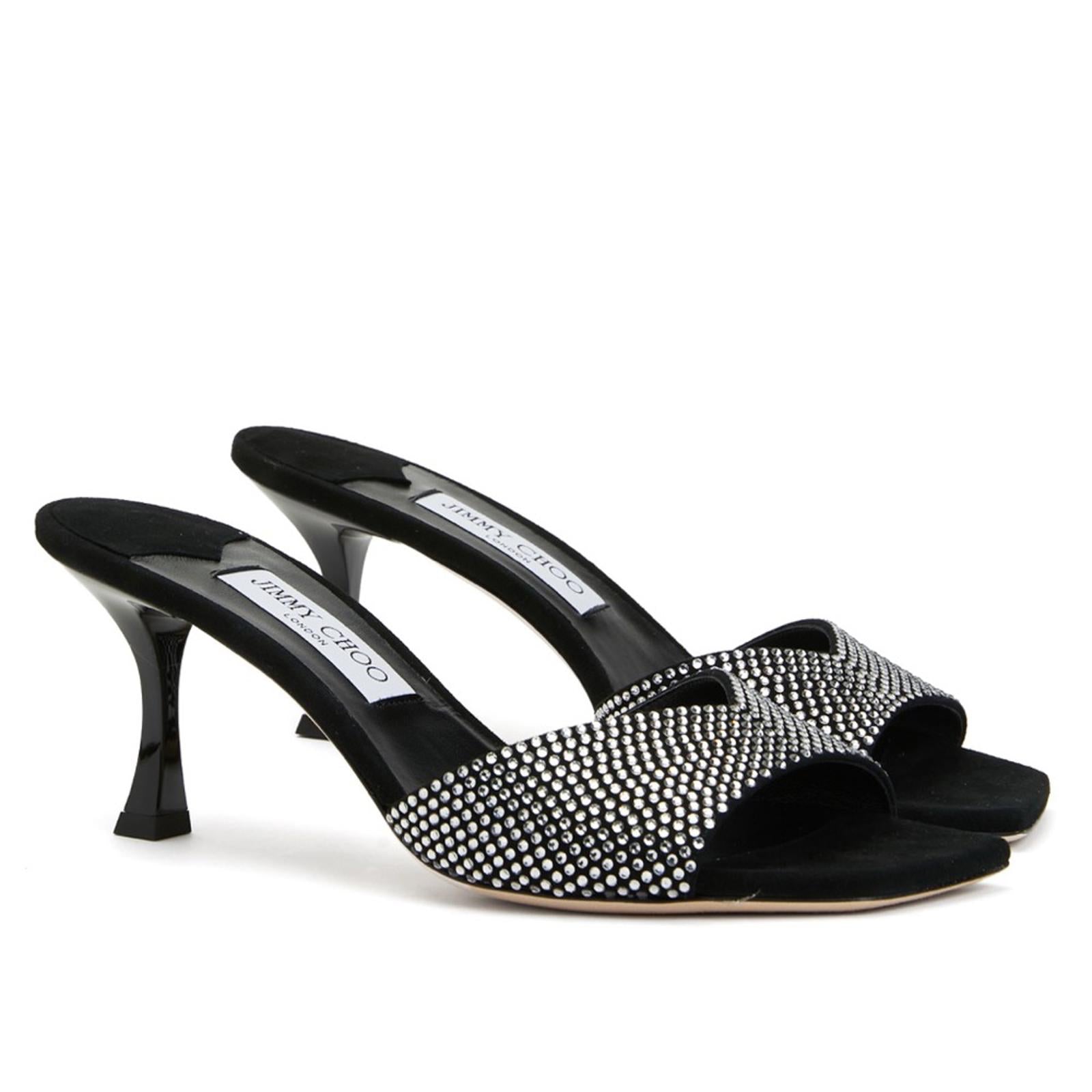 Jimmy Choo Skye 70 Embellished High Heel Slide Sandals