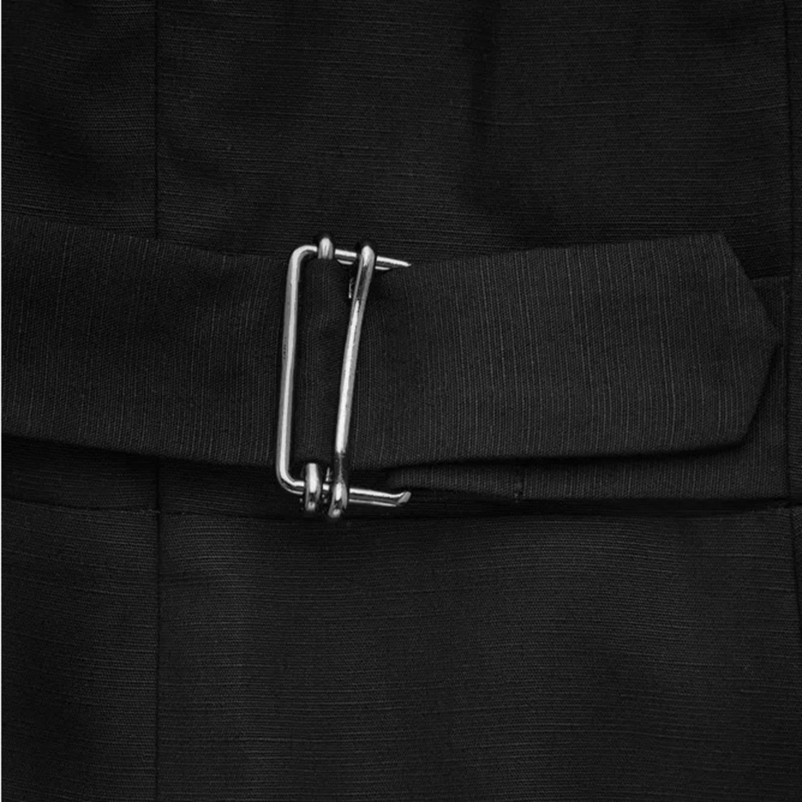 COS Linen-Blend V-Neck Short Sleeved Wide-Leg Jumpsuit,  Black Size 12 EXCELLENT