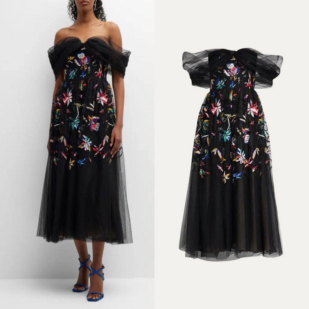 Jason Wu Collection Tulle Off-Shoulder Cocktail Dress Size 10, NWT Retail $3,395