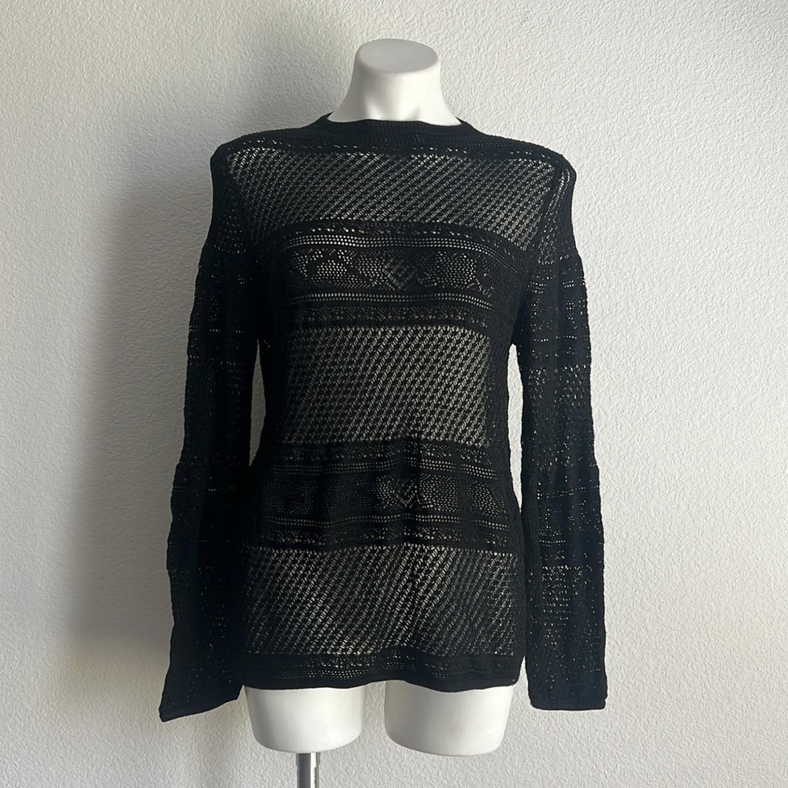 NEXT Black Knitted See-Through Sweater, EXCELLENT, UK Size 18