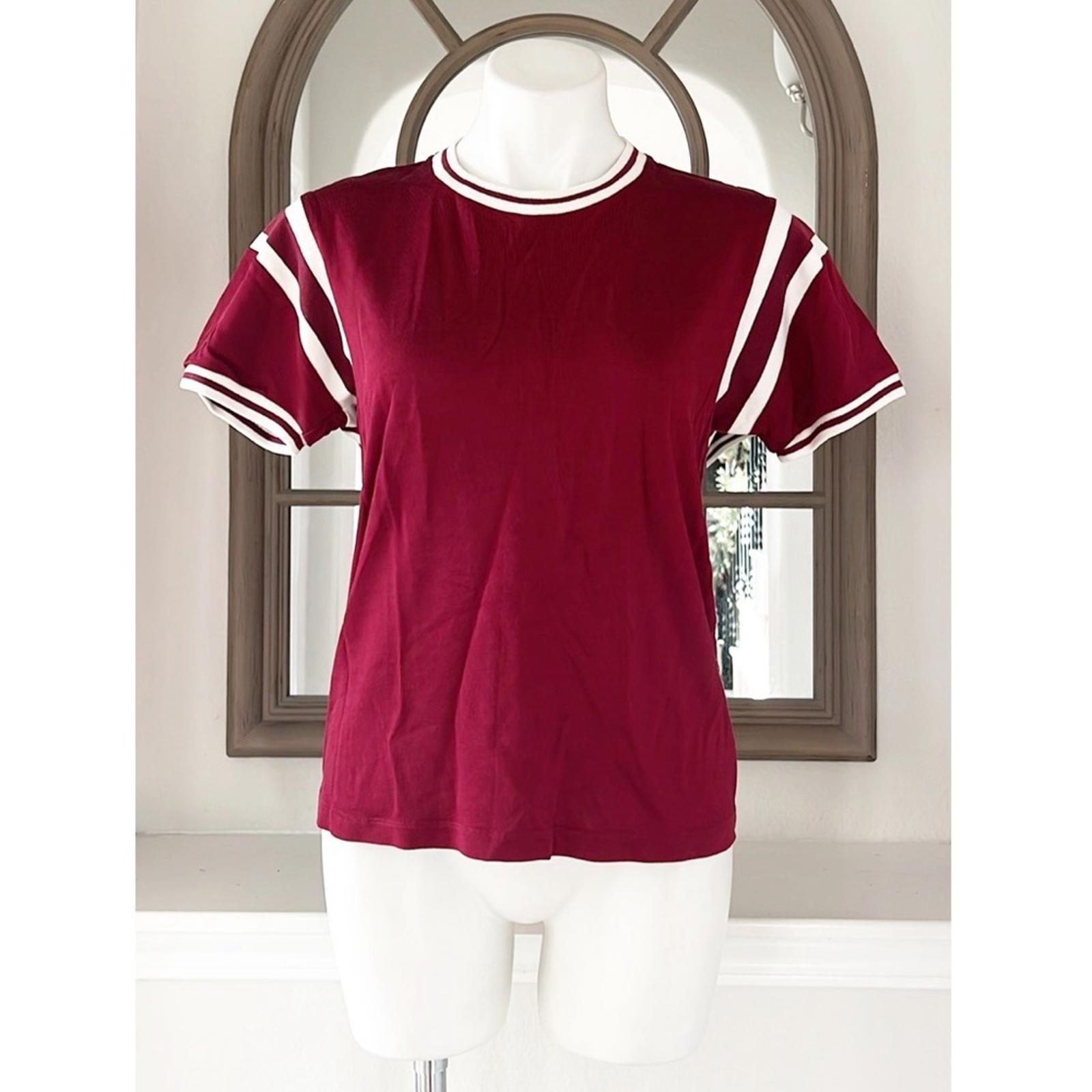 T by Alexander Wang Short Sleeve Jersey Top in Burgundy Red, Size M EXCELLENT!