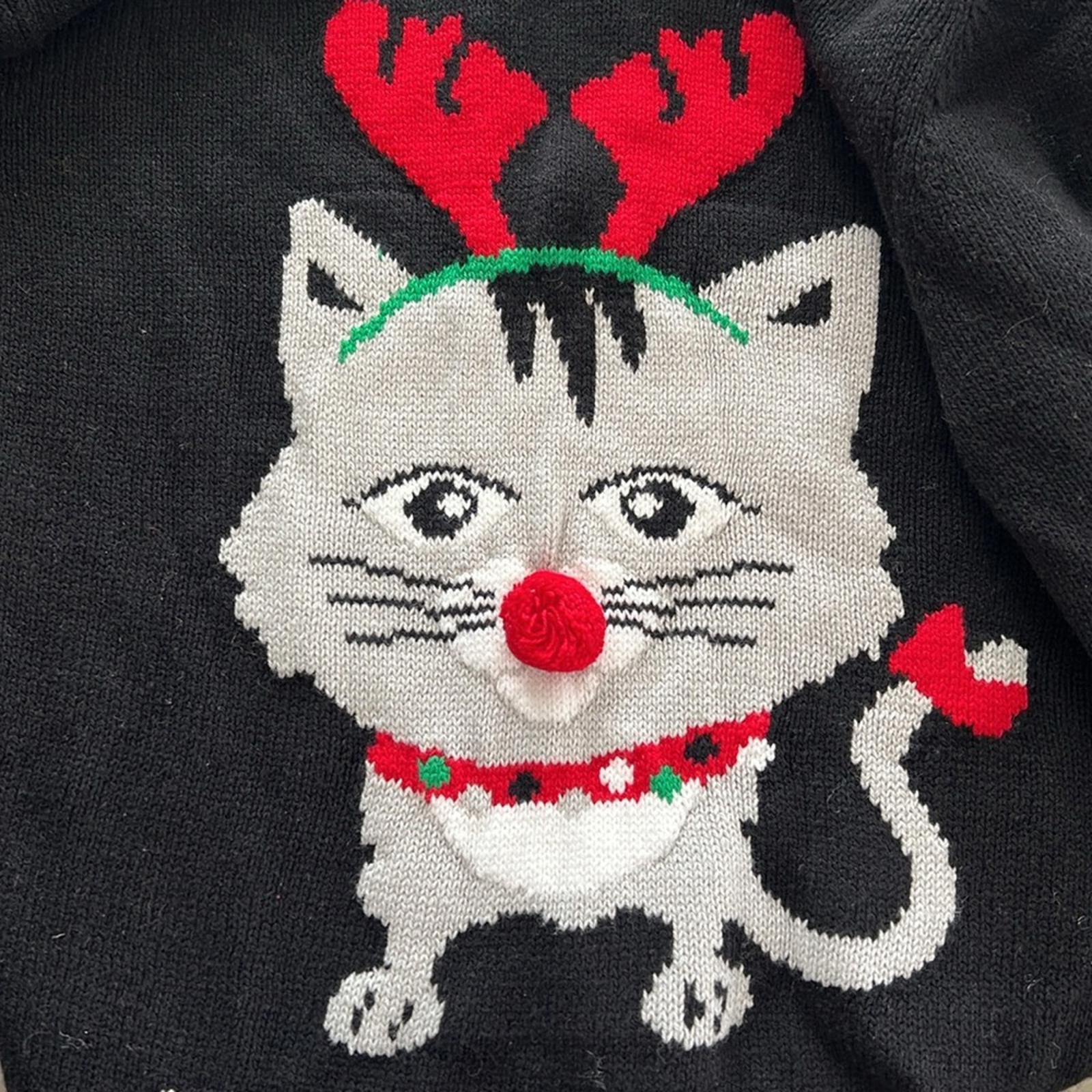 Imagin8 Meowy Christmas Crewneck Sweater in Black, Size M EXCELLENT!