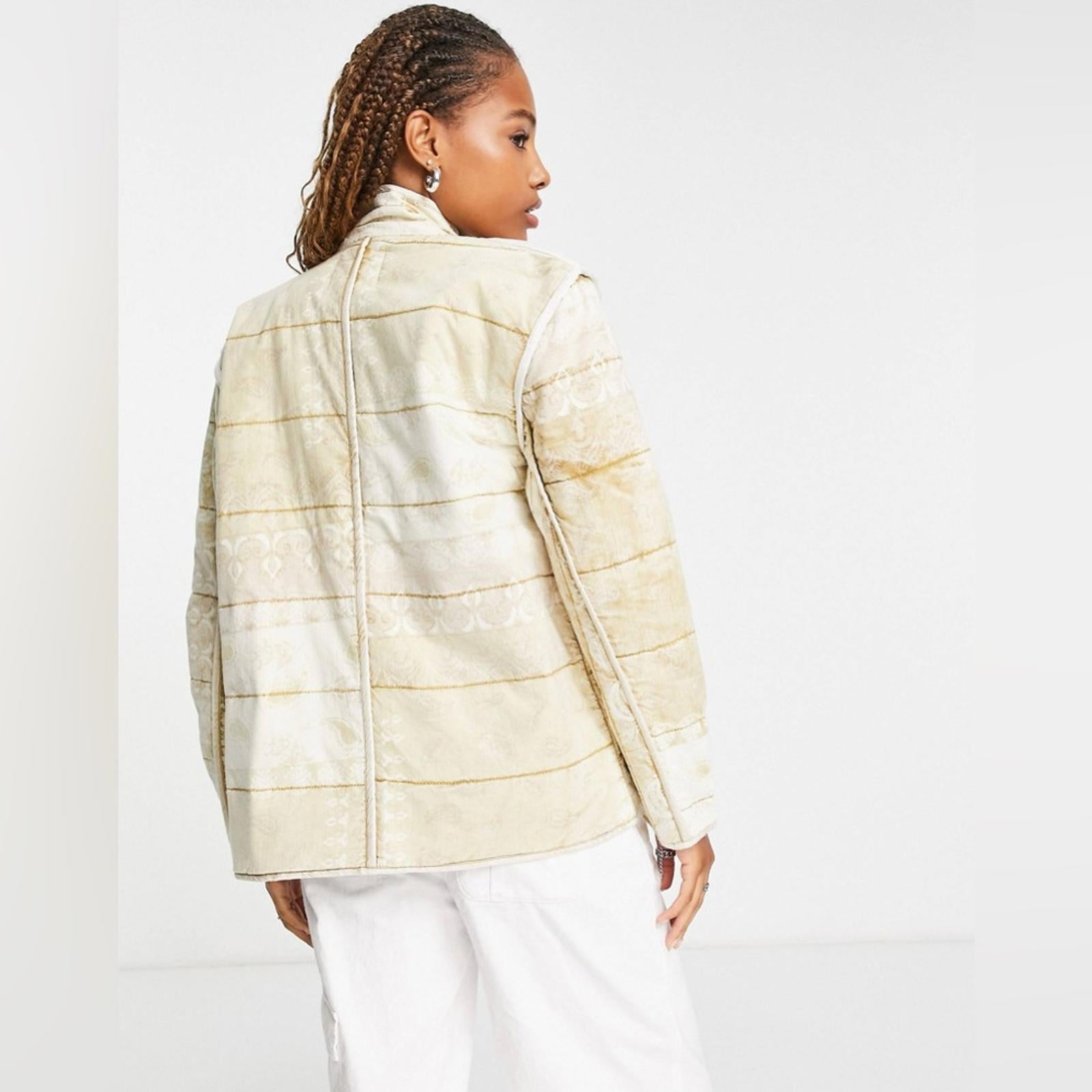 NEW Free People Fade Out Utility Quilted Jacket in Amber, Size XL Retail $228