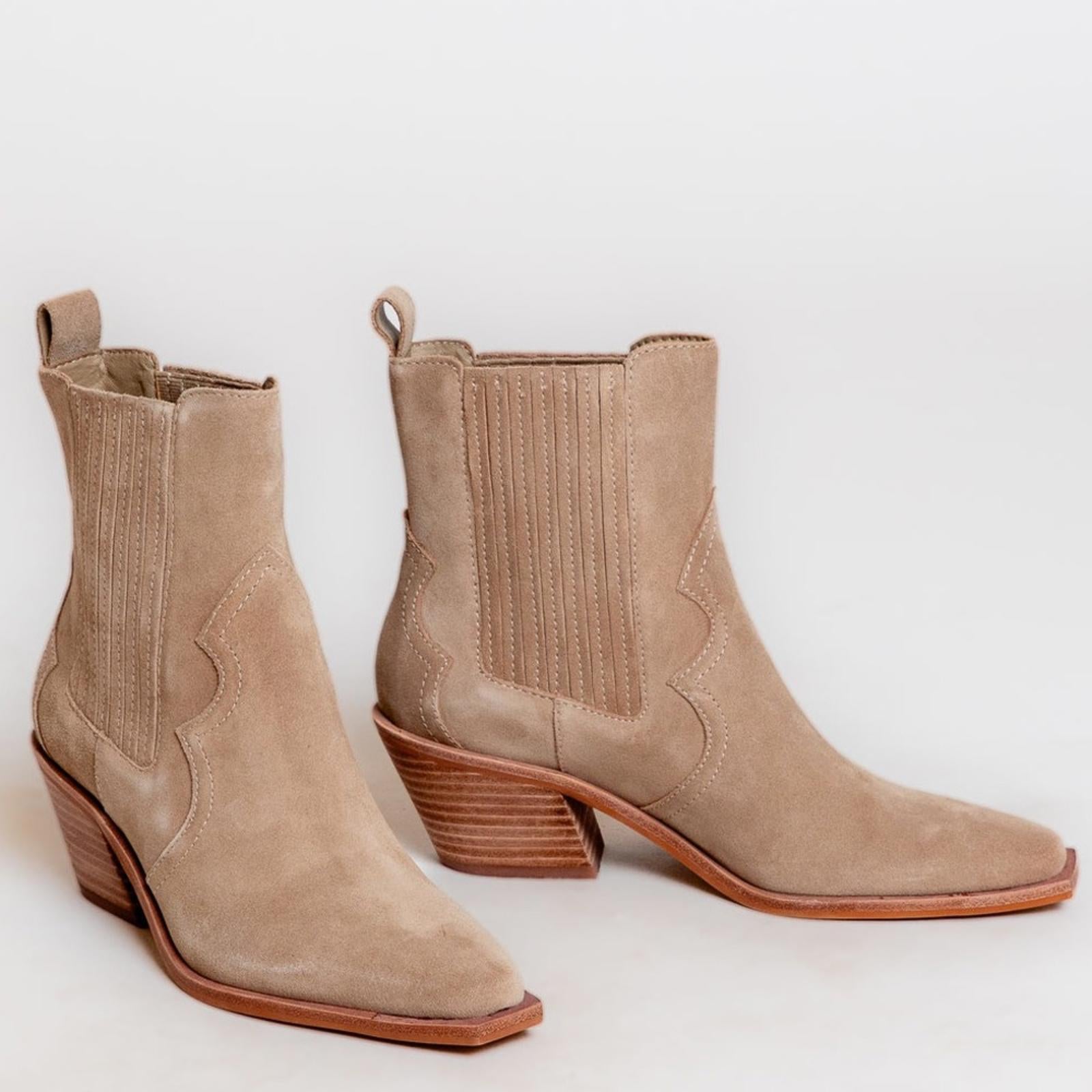 Dolce Vita Senna Bootie in Almond Suede, Size 11 NEW in Box