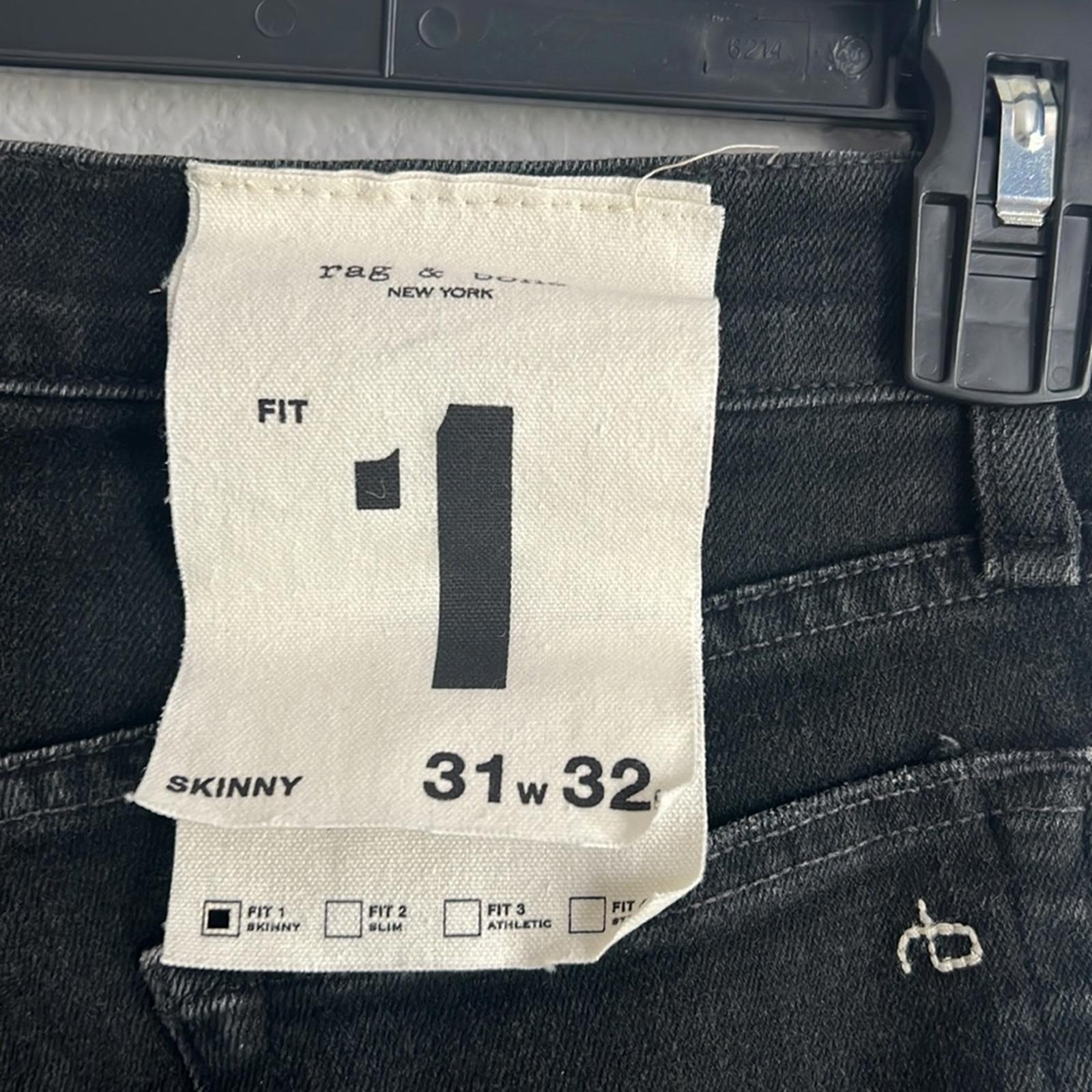 Rag & Bone Fit 1 Aero Stretch Wolcott Skinny Distressed Jeans, NEW, Size W31 L32