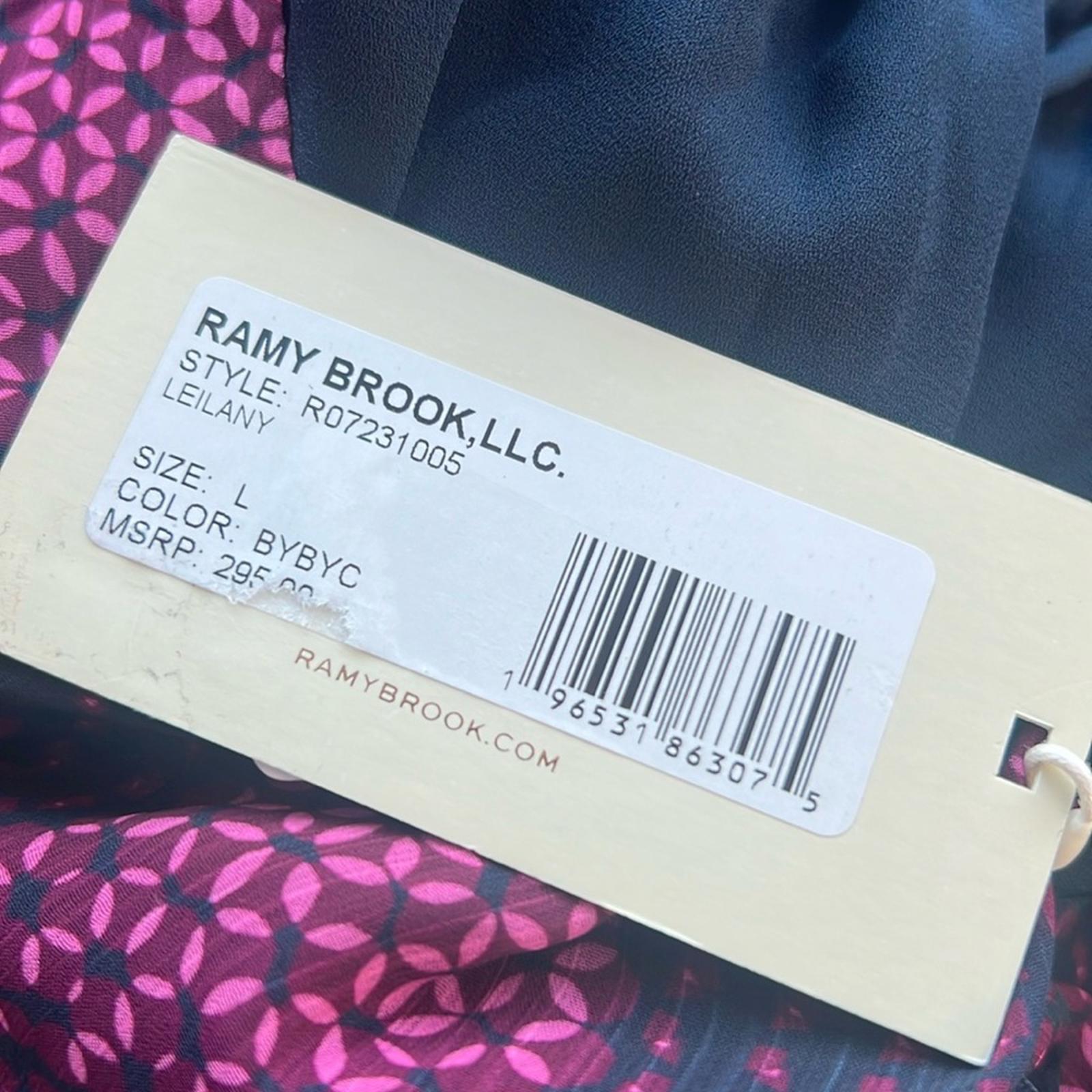 Ramy Brook Leilany Blouse in Pink/Black, Size L New w/Tag $295