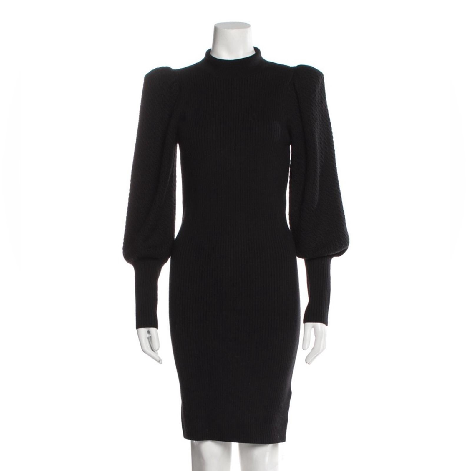 Alice+Olivia Revolve* Caleb Puff Sleeve Bodycon Sweater Dress, Size S New w/Tag