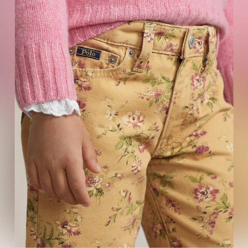 Ralph Lauren Floral Canvas Cropped Wide Leg Pants, Alvarado Wash, Size 6X NWT