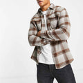 Selected Homme Check Shirt Selected Regscot in Beige/ Brown, NWT, Size XL