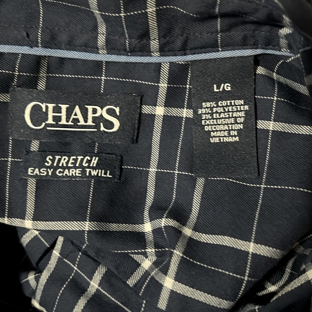 CHAPS Stretch Easy Care Twill Button Down Shirt, Size L EXCELLENT!