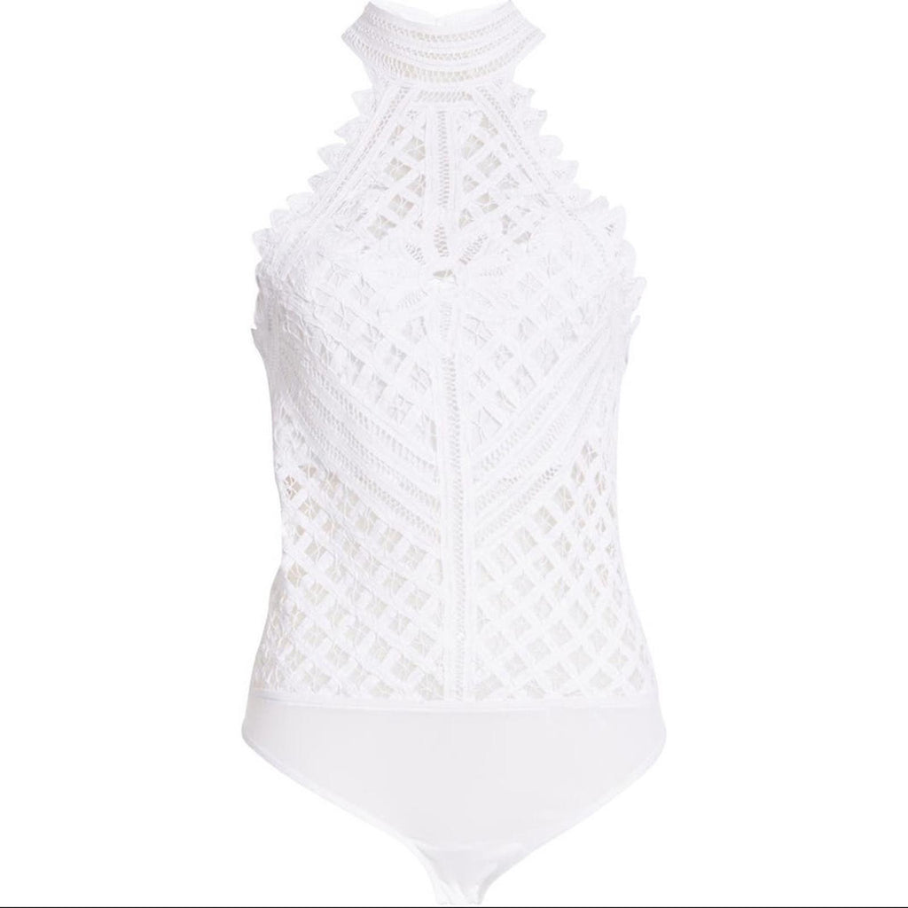 Intimately Free People Be My Battenburg Bodysuit in Optic White Size L New w/Tag