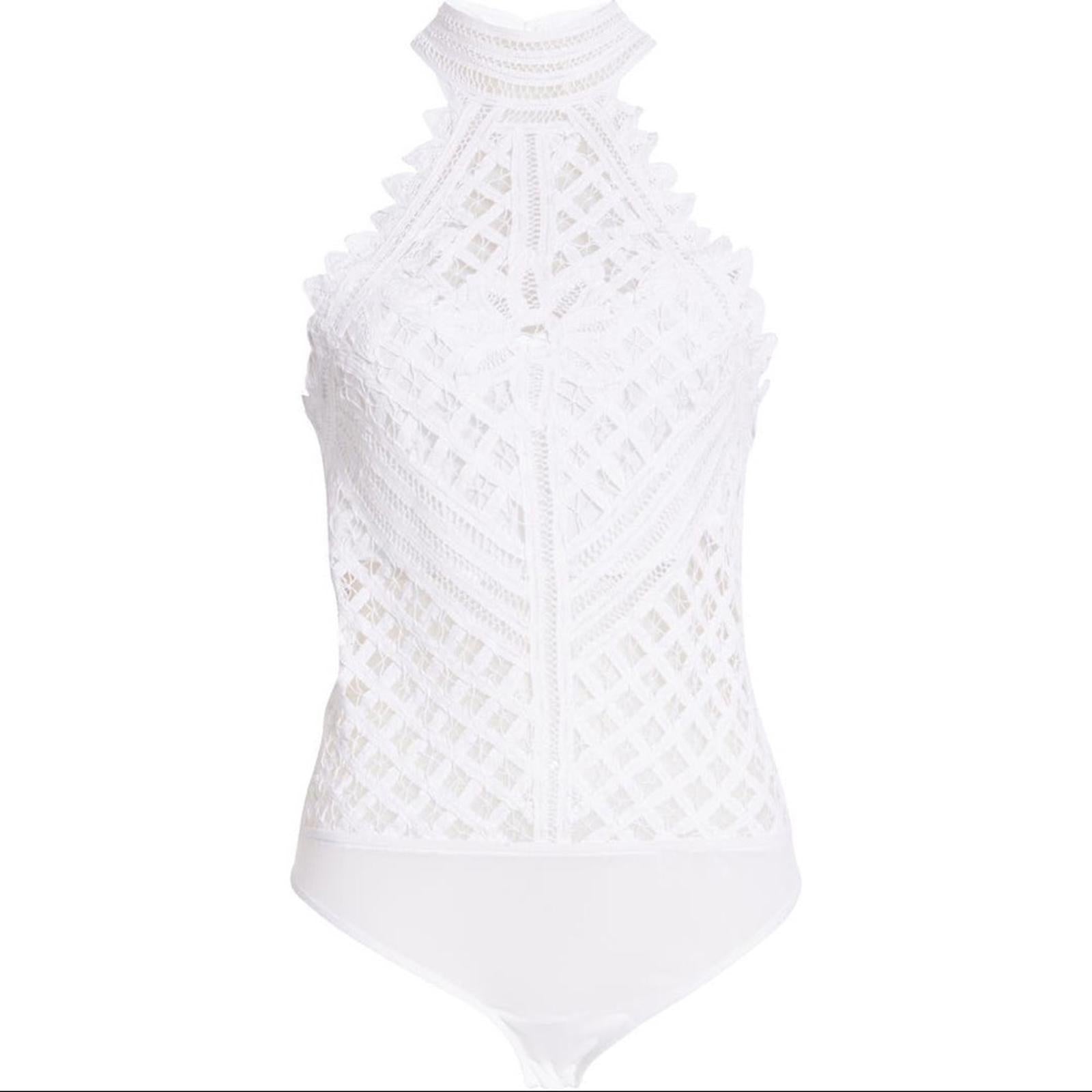 Intimately Free People Be My Battenburg Bodysuit in Optic White Size L New w/Tag