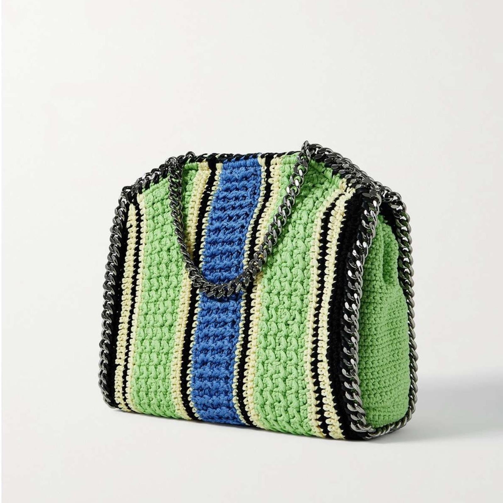 Stella McCartney ‘Falabella' Crochet Tote Bag in Green Blue Multi NEW (SOLD OUT)