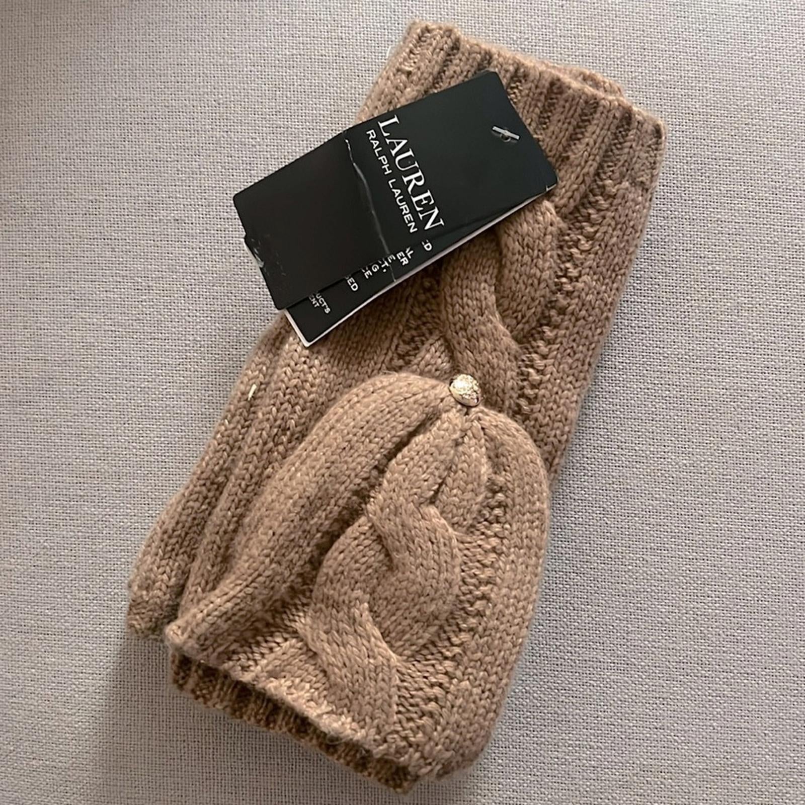 Lauren Ralph Lauren Cable Pop-Top Glove in Classic Camel, NWT, One Size