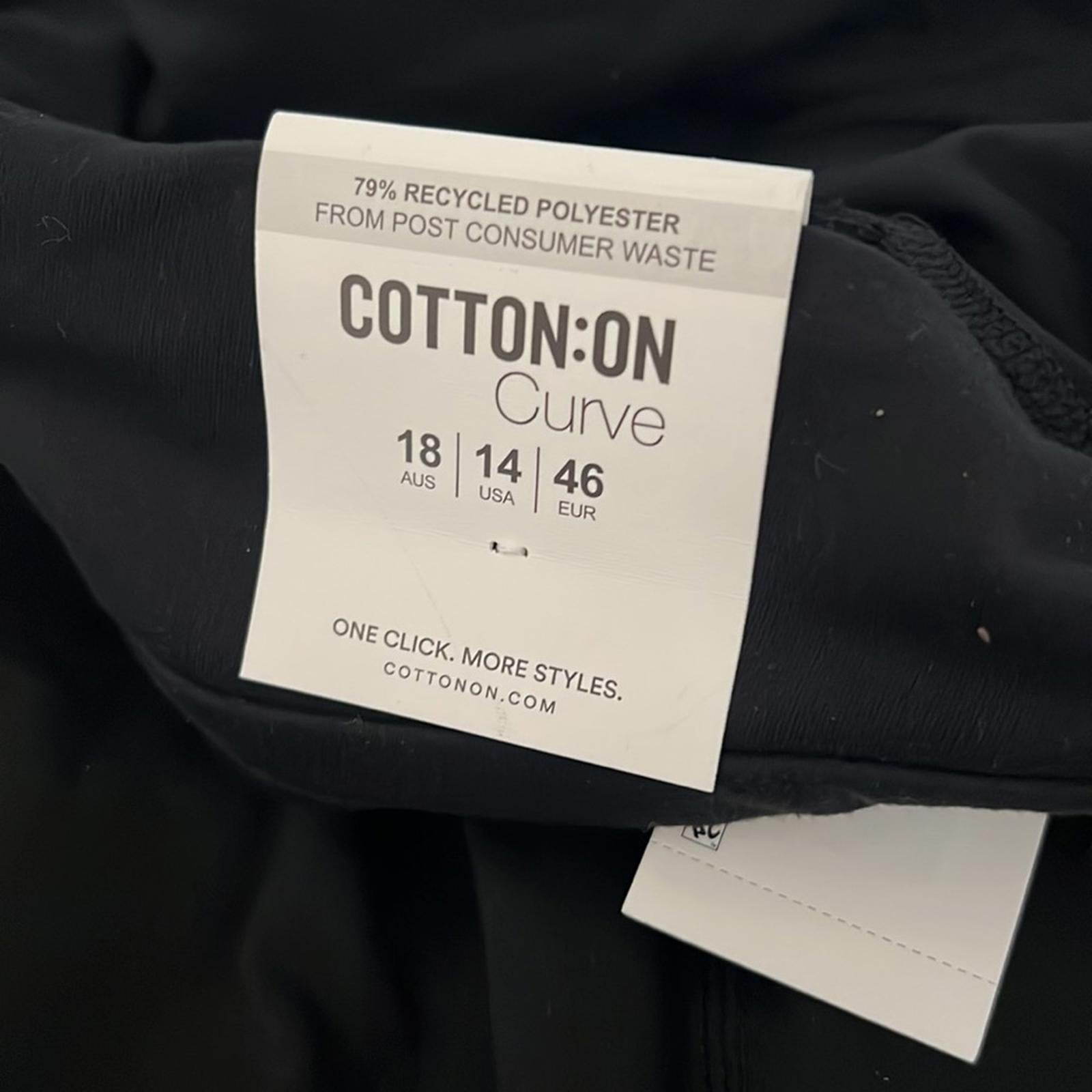 Cotton:On Curve Ultra Soft Cross Over Full Length Tight in Black US Size 14 NWT