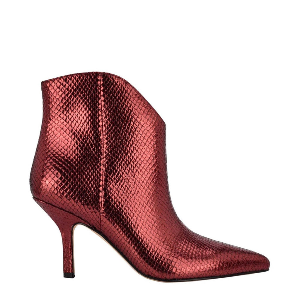 Marc Fisher LTD Haylian Pointed Toe Snake Embossed High Heel Booties, Size 11M