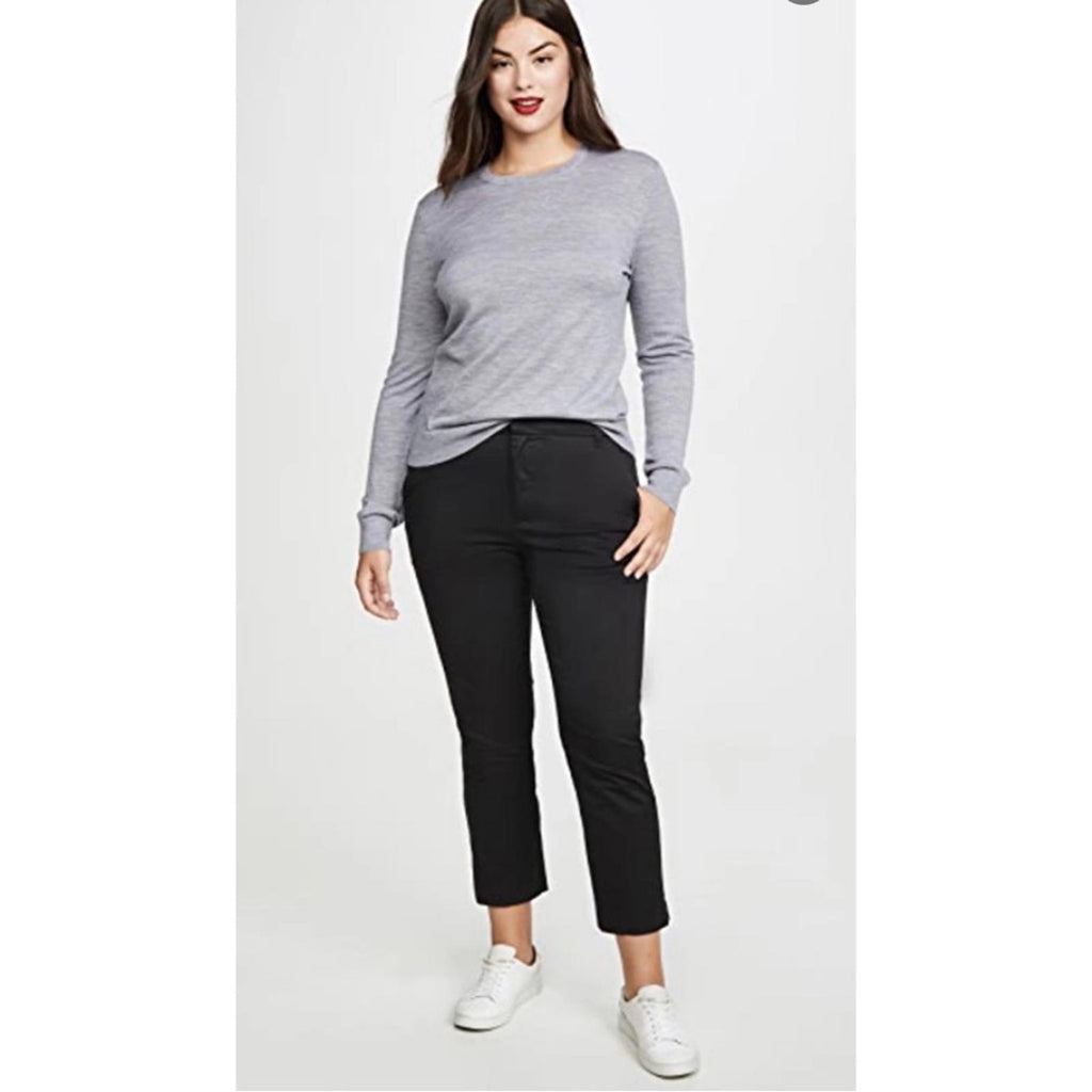 NWT Vince Coin-Pocket Straight-Leg Cropped Chino Pants Black Size 14 Retail $225