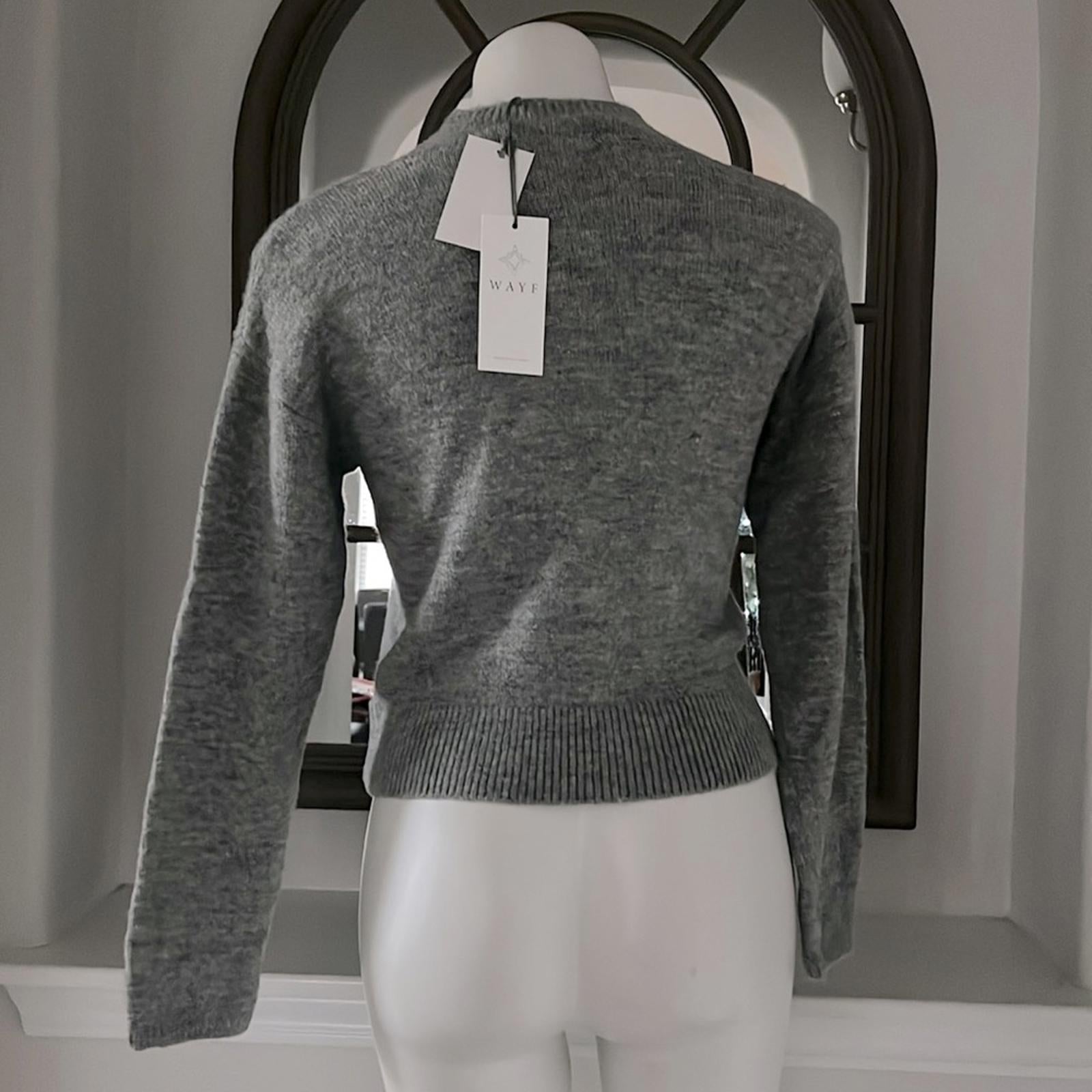WAYF Wool-Blend Mock-neck Sweater in Light Grey, Size XS New w/Tag