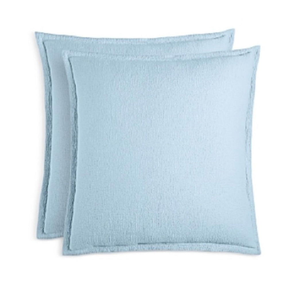 2 Sky Textured Matelasse Euro Sham in Coast Blue, New w/Tag Retail $170