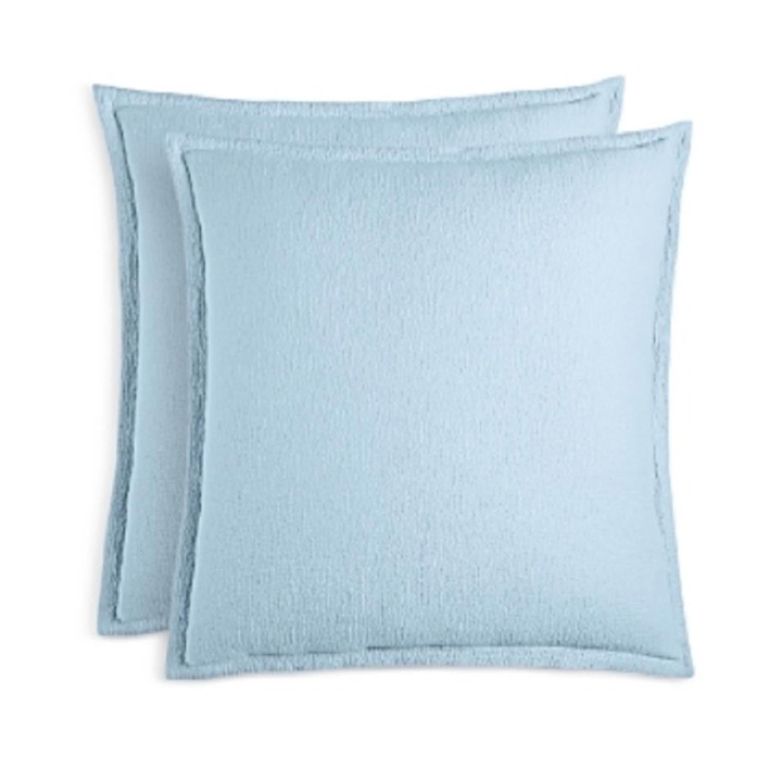 2 Sky Textured Matelasse Euro Sham in Coast Blue, New w/Tag Retail $170