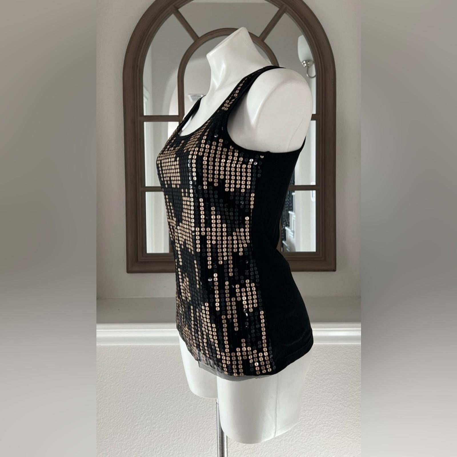 Romeo & Juliet Black Tank Top! w/Gold Sequins Size L