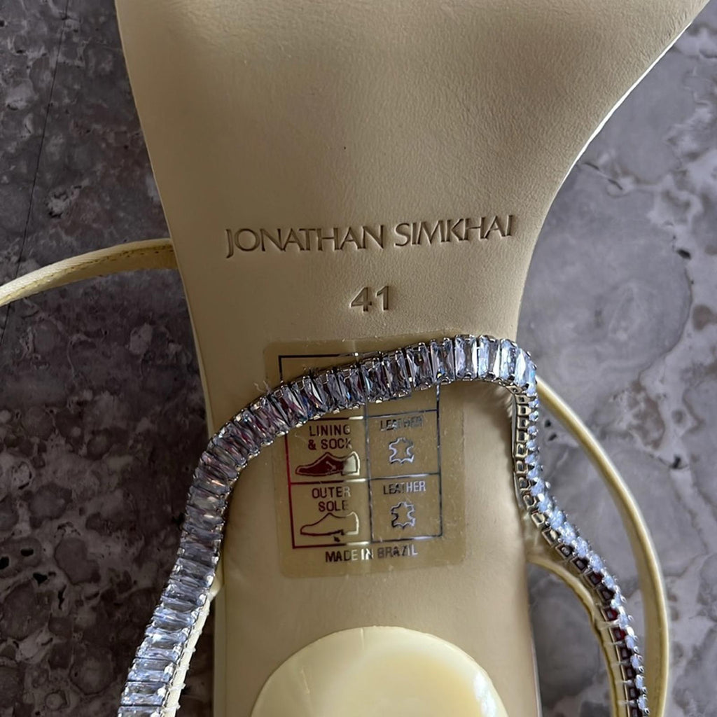Jonathan Simkhai Luxon Crystal Harness Sandals in Daffodil Size 41 EXCELLENT!
