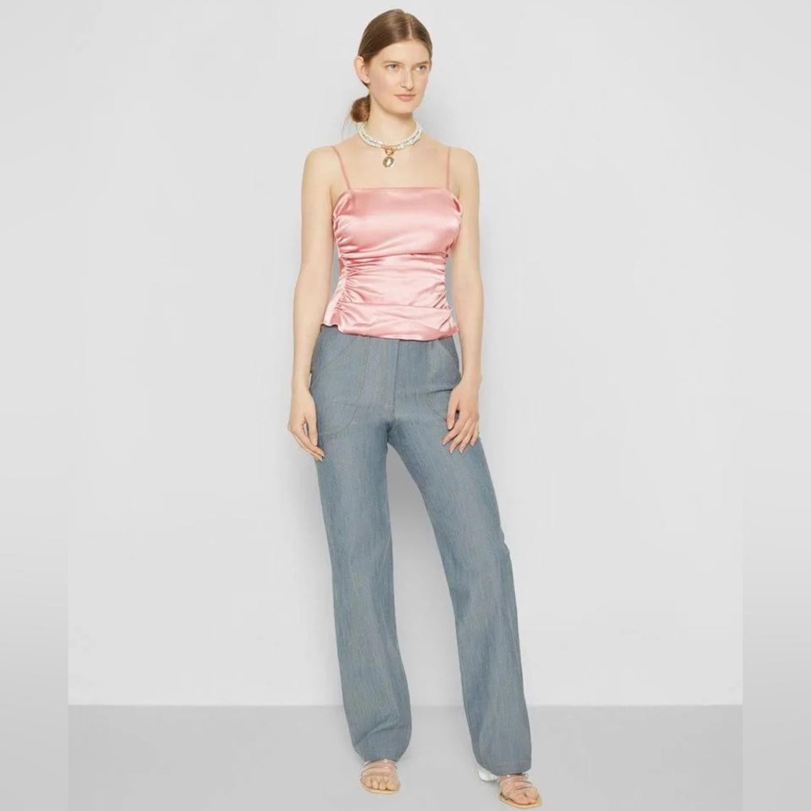 Cinq à Sept Jaylin Ruched Stretch Silk Camisole, Pink Quartz Size S New w/Tag
