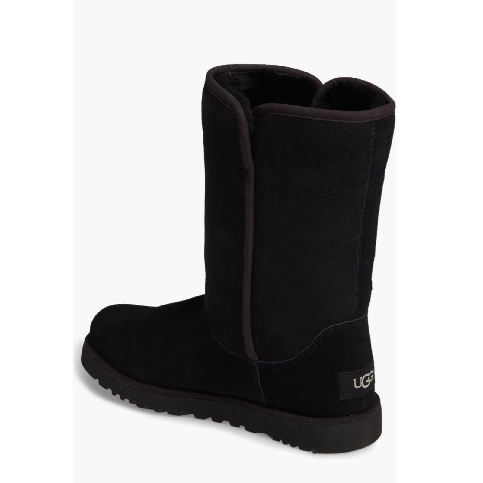 UGG Michelle BLACK Pull-On Suede Fur Lined Boots, Size EU40/ US9 NWT S/N 1013462