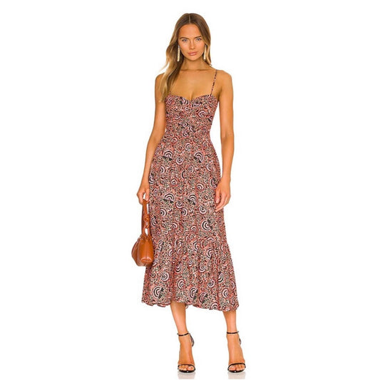 A.L.C. Lilah Printed Midi Dress, Revolve Size 8 New w/Tag Retail $495